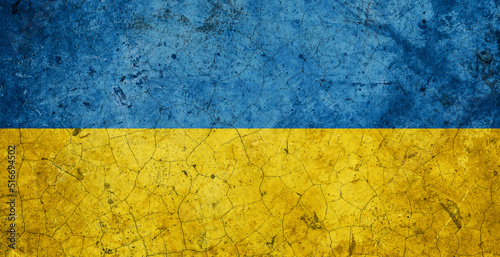 Old Rustic look Ukraine flag for national day Background sign symbol banner backdrop decoration.