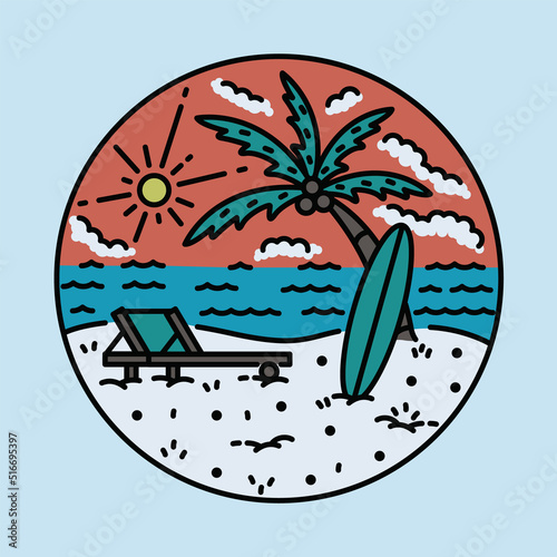 Good view of sea for chill graphic illustration vector art t-shirt design