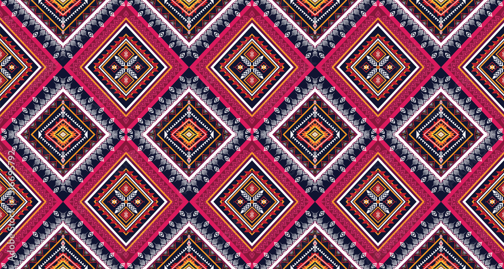Geometric ethnic flower pattern for background,fabric,wrapping,clothing,wallpaper,Batik,carpet,embroidery style. Geometric ethnic flower pattern for background,fabric,wrapping,clothing,wallpaper,Batik,carpet,embroidery style.