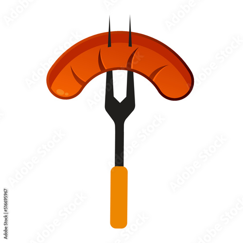 BBQ sausage vector illustration Logo Icon
