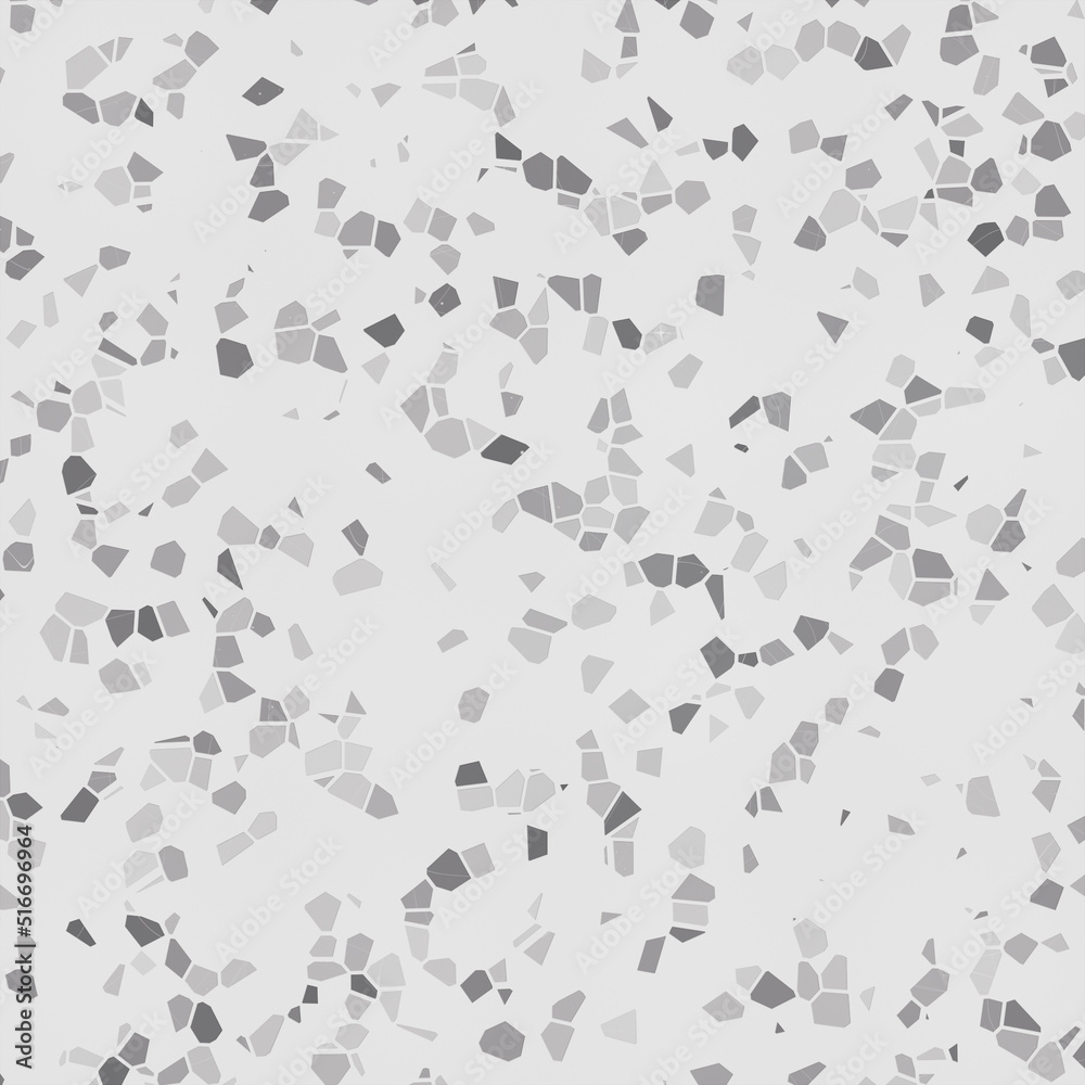 Terrazzo Pattern Tile in Minimalist Grey Tone 3D Rendering