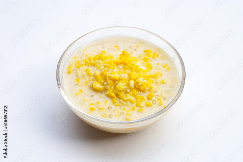 Sweet corn with sago in sweet coconut milk Sweet corn with sago in sweet coconut milk