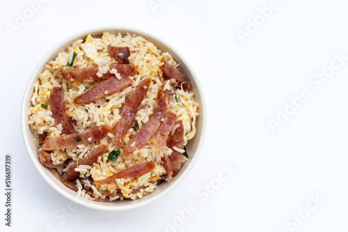 Fried rice with chinese sausage. © Bowonpat