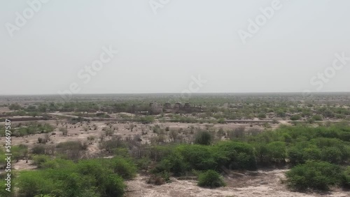 Aerial drone footage in 4K of Derawar Fortress in the Cholistan Desert photo