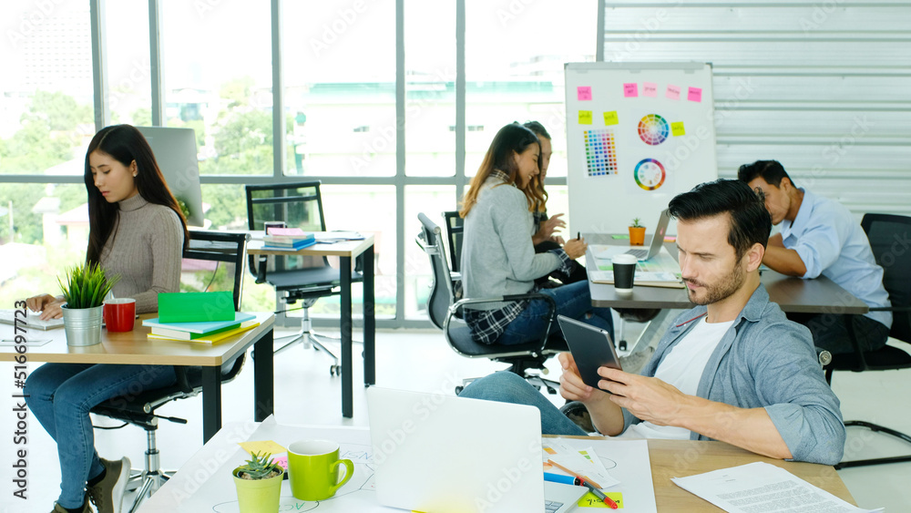 Fototapeta premium Creative people working in office, office lifestyle
