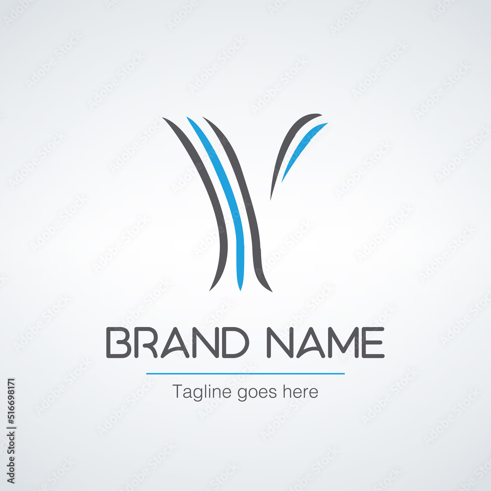 Fototapeta premium Alphabet letter Y Initial logo design in a simple elegant font, Unique modern creative corporate symbol. Stock vector illustration isolated on white background.