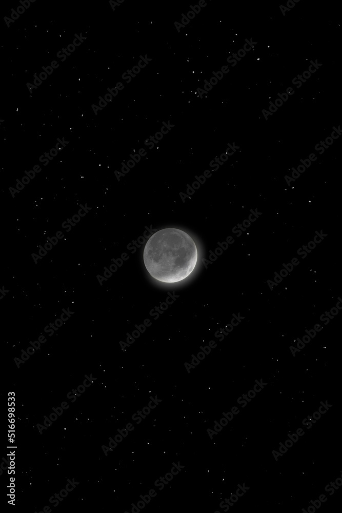 crescent moon with a dark side and stars around it crescent moon with a dark side and stars around it