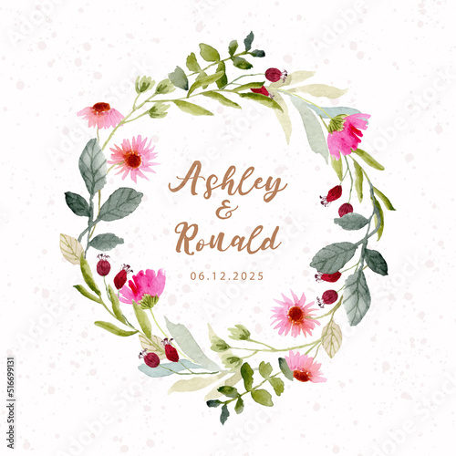 beautiful wildflower watercolor wreath
