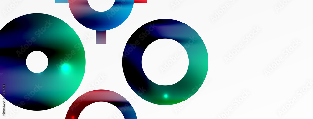 Minimal geometric abstract background. Shiny and glossy circle, line and round shapes design. Trendy techno business template for wallpaper, banner, background or landing Minimal geometric abstract background. Shiny and glossy circle, line and round shapes design. Trendy techno business template for wallpaper, banner, background or landing
