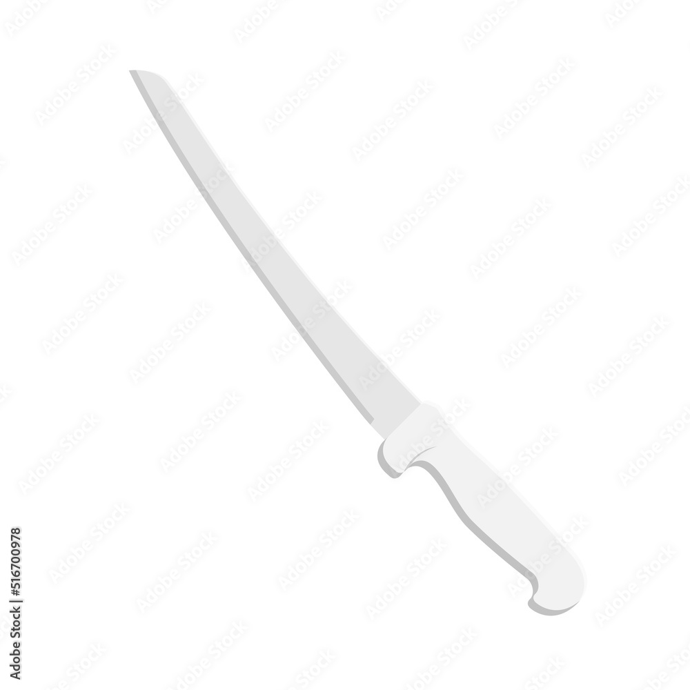 Kitchen Knife Flat Illustration. Clean Icon Design Element on Isolated White Background Kitchen Knife Flat Illustration. Clean Icon Design Element on Isolated White Background
