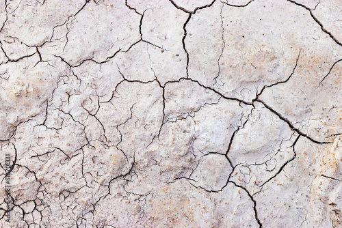 Dried cracked earth soil ground texture background. Lack of fertile soil. Drought. Harvest problems.