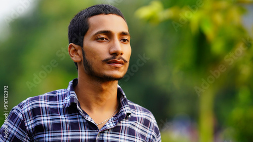 close up face of indian man