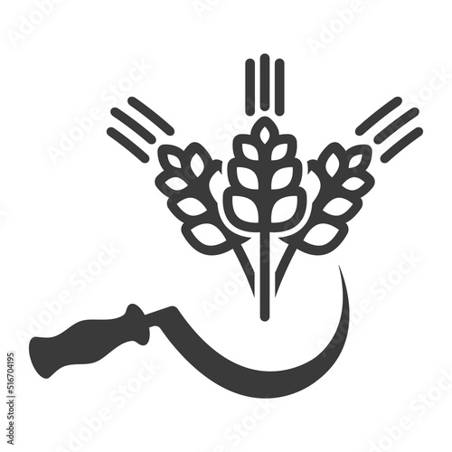 Harvesting grain crops icon isolated on white background.Vector illustration.