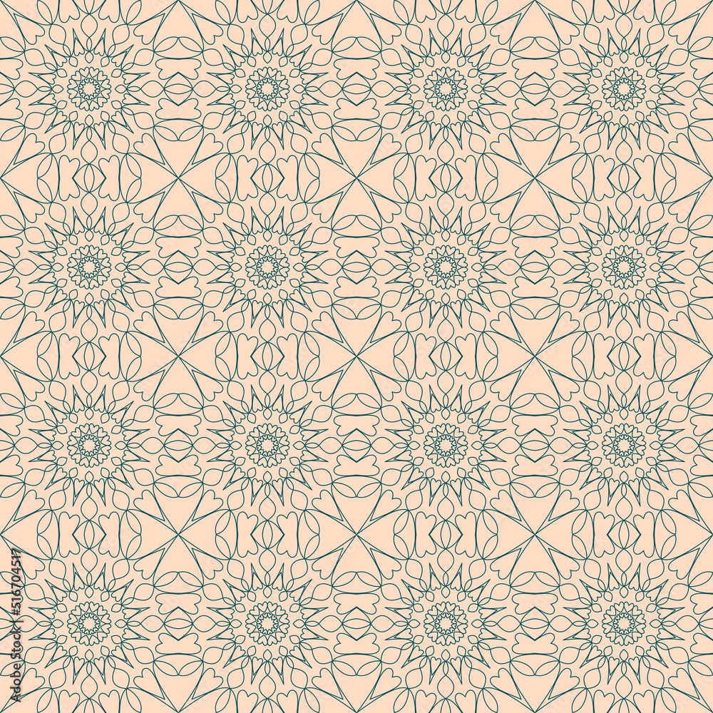 Creative seamless pattern pink pastel mandala background for design