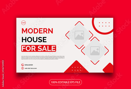 Professional modern corporate real estate housing web banner facebook banner social media banner design template 