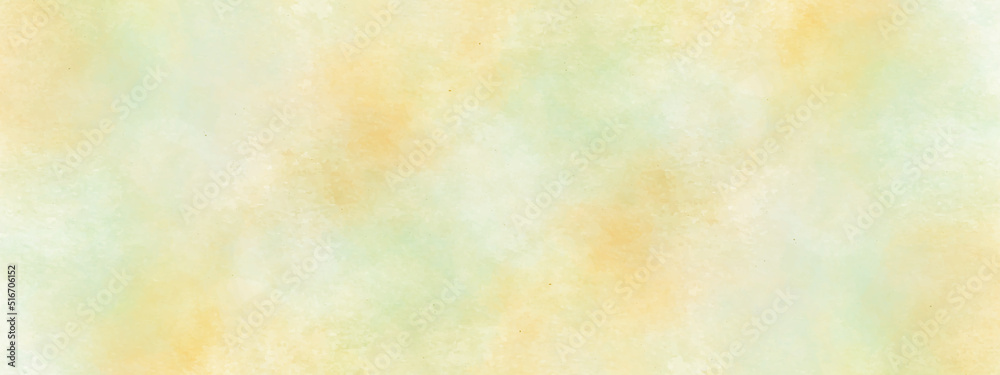 Abstract colorful and soft sweet watercolor background with green and orange or yellow colors, watercolor background with stains for creative design, light colorful multicolor mixes watercolor.