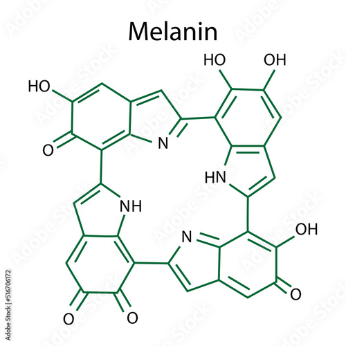 Black melanin formula. Vector illustration. Stock image.  photo
