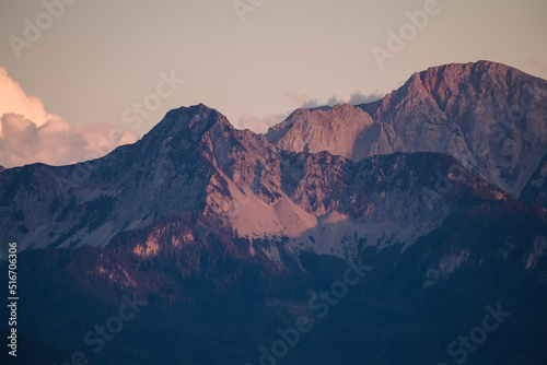 A panoramic view on the Alps.