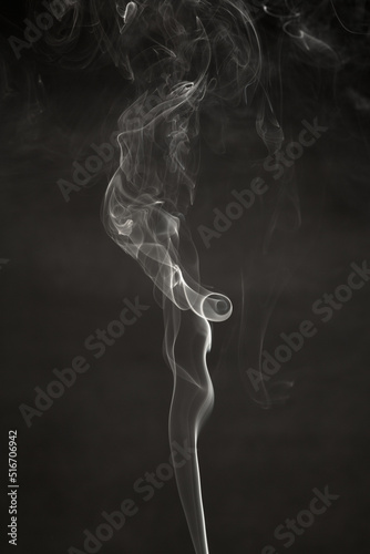 smoke on black background closeup