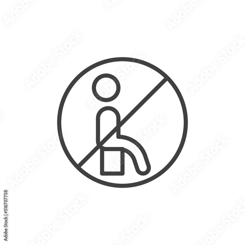 Do not sit line icon