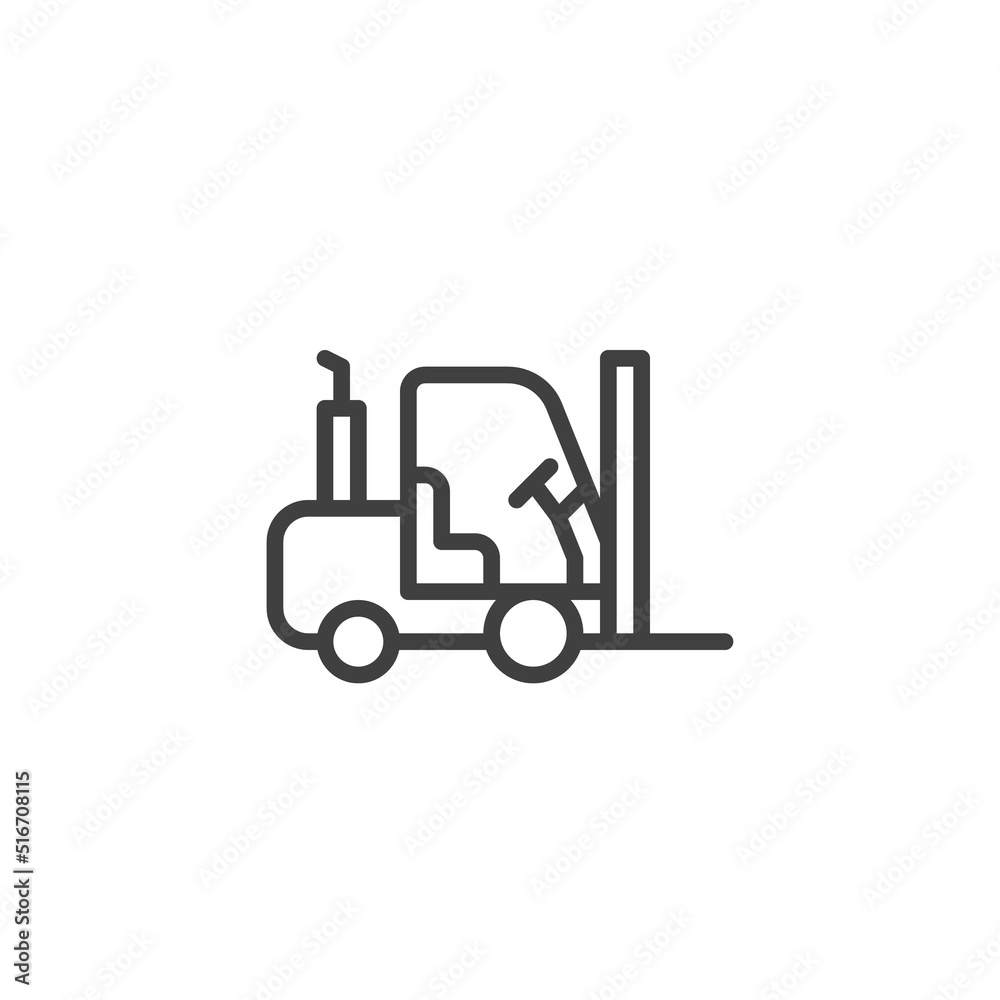 Forklift truck line icon