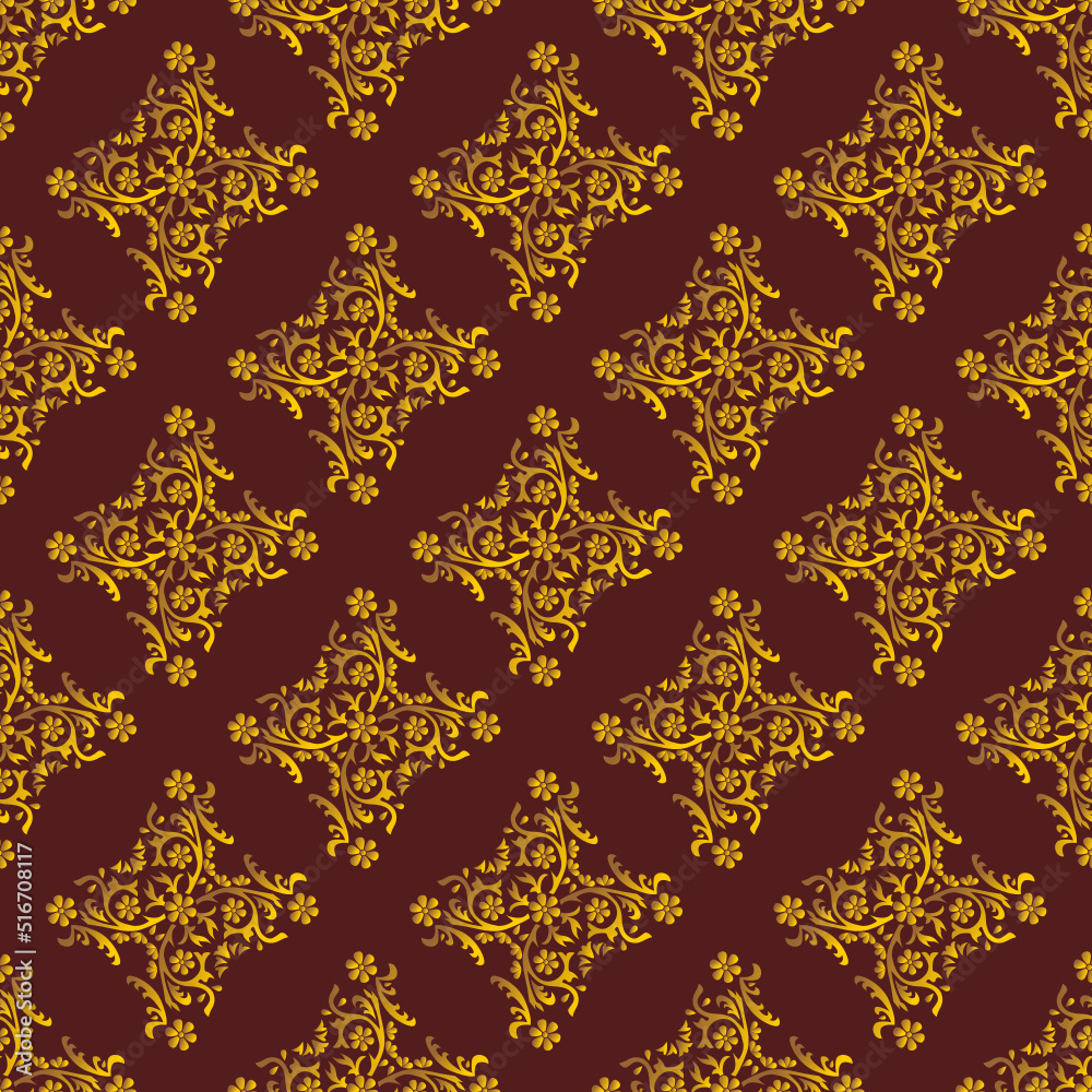 seamless pattern floral golden damask wallpaper. seamless pattern floral golden damask wallpaper.