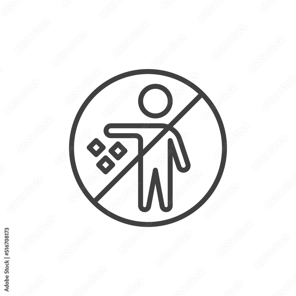Do not litter line icon Do not litter line icon