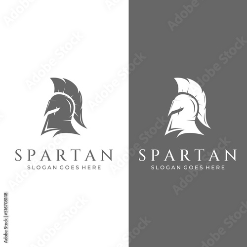 Strong and brave spartan or spartan war warrior helmet logo.Designed with template vector illustration editing.