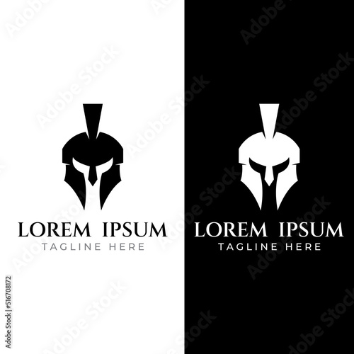 Strong and brave spartan or spartan war warrior helmet logo.Designed with template vector illustration editing.