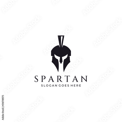 Strong and brave spartan or spartan war warrior helmet logo.Designed with template vector illustration editing.