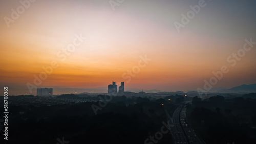 Sunset near Bandar Seri Putra, Selangor, Malaysia. © ellinnur
