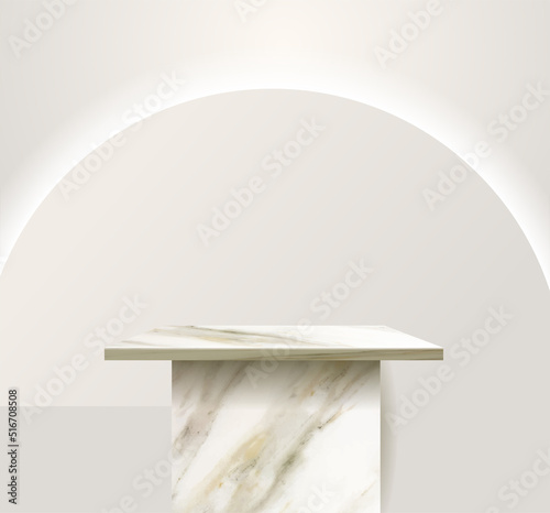 Vector marble shelf stand podium design for product display presentation design