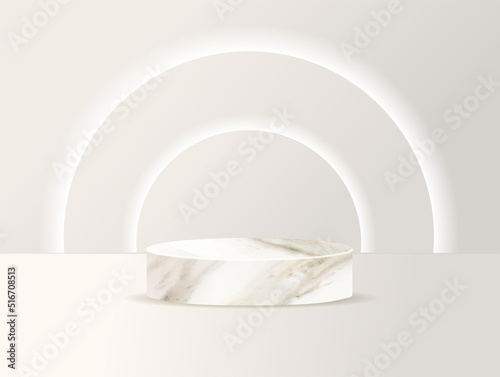 Vector marble stand podium design for product display presentation design