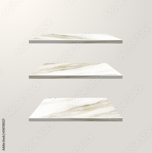 Vector marble shelf table montage product display design