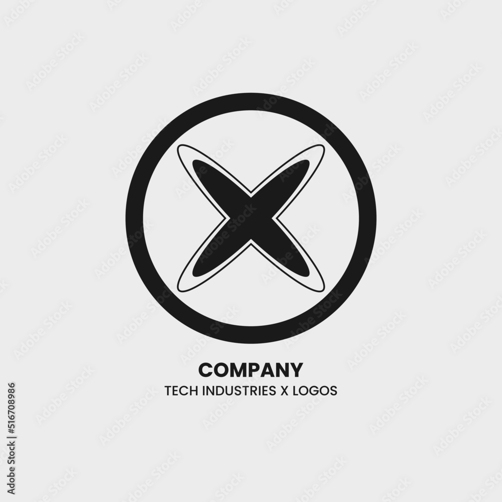 Logotype Factor X Monochrome Design. Letter X Cross Simple Vector Logo. EPS 10