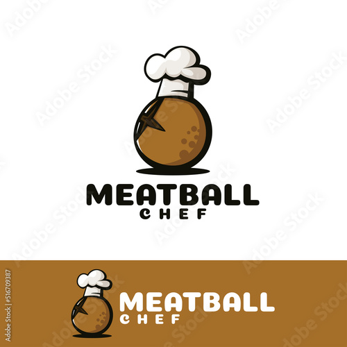 Meatball chef logo art