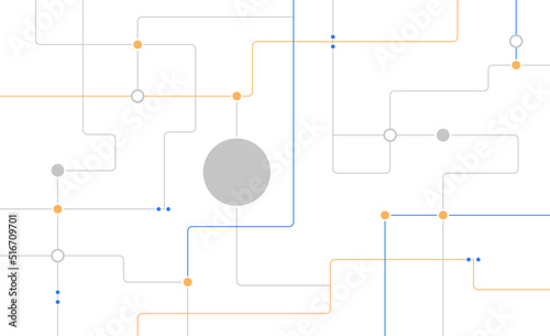 Network circuit board connected dots and lines background template. Technology blockchain linked global digital database graphic vector