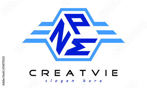 NPM three letter geometrical wings logo design vector template. wordmark logo | emblem logo | monogram logo | initial letter logo | typography logo | business logo | minimalist logo |