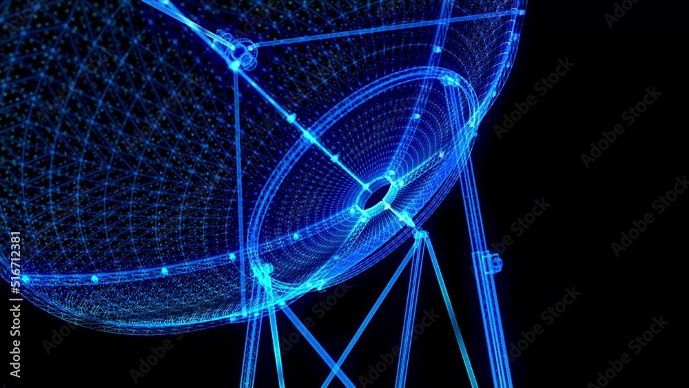 Dish parabolic satellite Antenna space radar from 3d polygonal lines ...