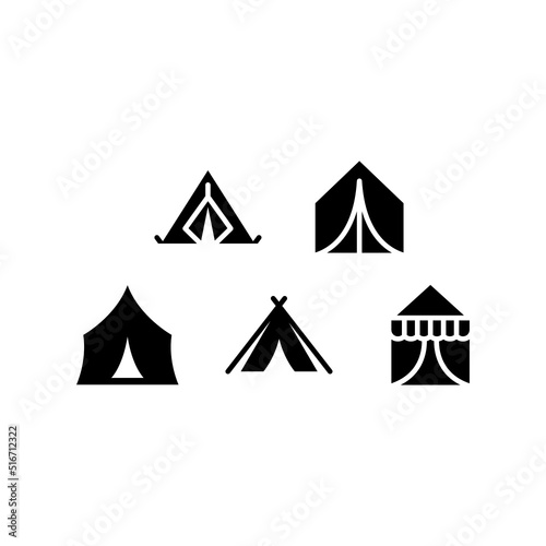 Tent Icon Set Vector Symbol Design Illustration