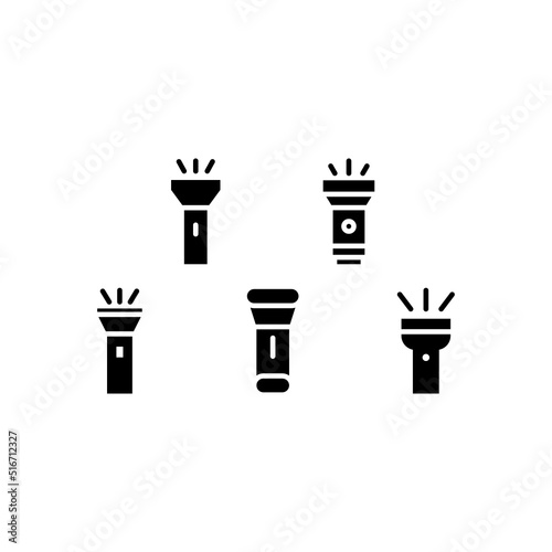 Flashlight Icon Set Vector Symbol Design Illustration