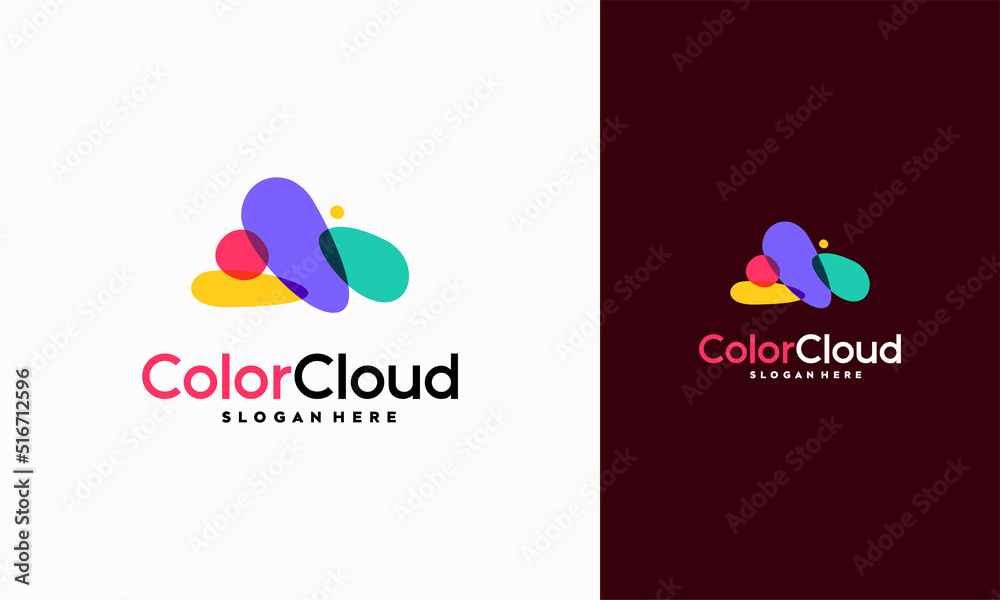 Abstract Colorful Cloud Logo designs concept vector, Cloud Technology Logo vector