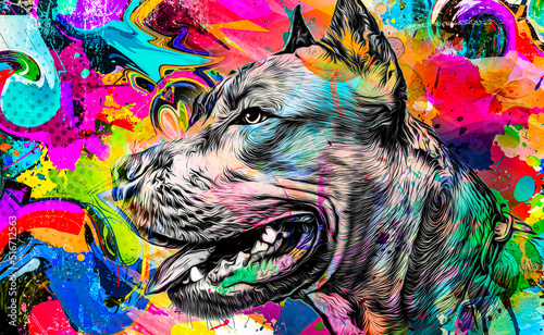abstract colored dog muzzle...