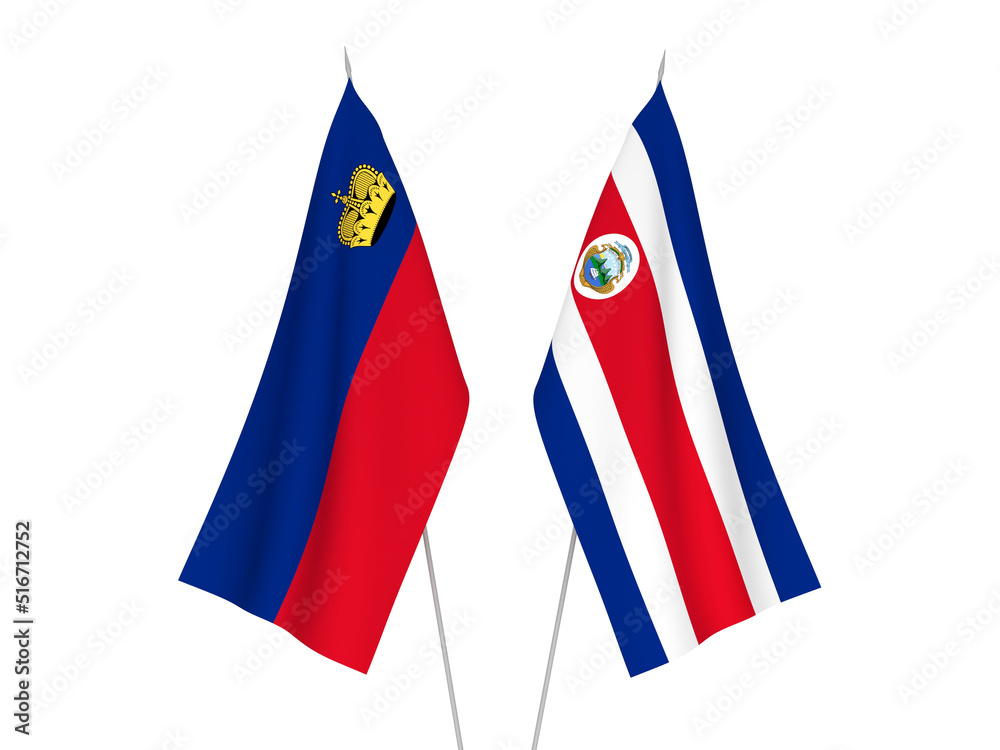 Liechtenstein and Republic of Costa Rica flags