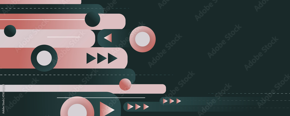 Obraz premium dark green and pink gradient abstract banner background