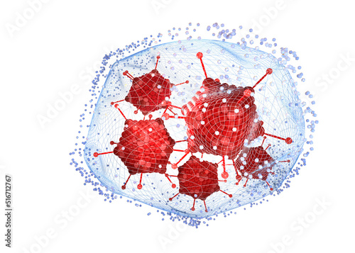 Viruses in a net, conceptual illustration photo