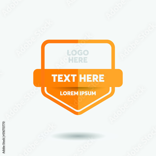 elegant badge with orange color