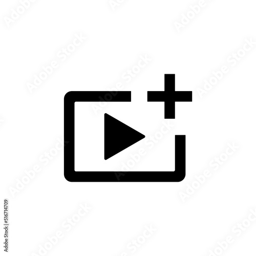 Add video icon vector isolated on white background