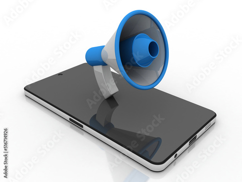 Wallpaper Mural 3d illustration Megaphone on mobile
 Torontodigital.ca