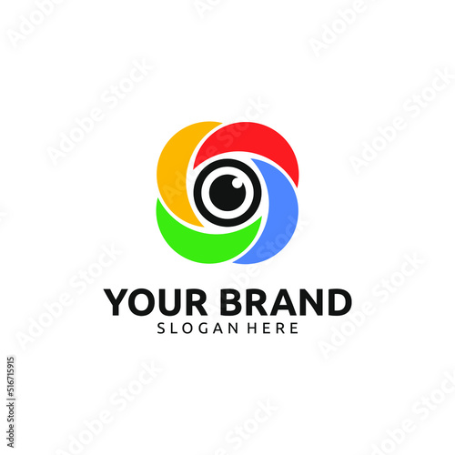 Free Download COLORFUL SQUARE CAMERA SHUTTER LOGO DESIGN - GFXLoad